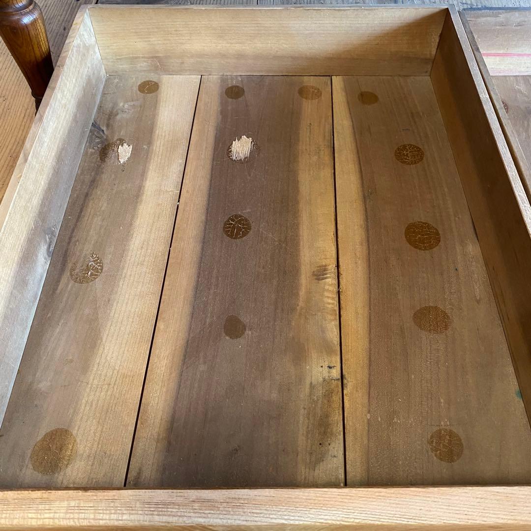 アンティーク ローテーブル ろくろ脚 文机 テレビ台 欅 無垢材 y155