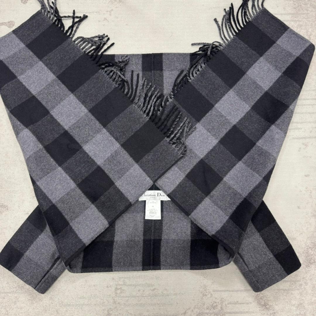 美品 Christian Dior 20AW チェック ポンチョ マフラー