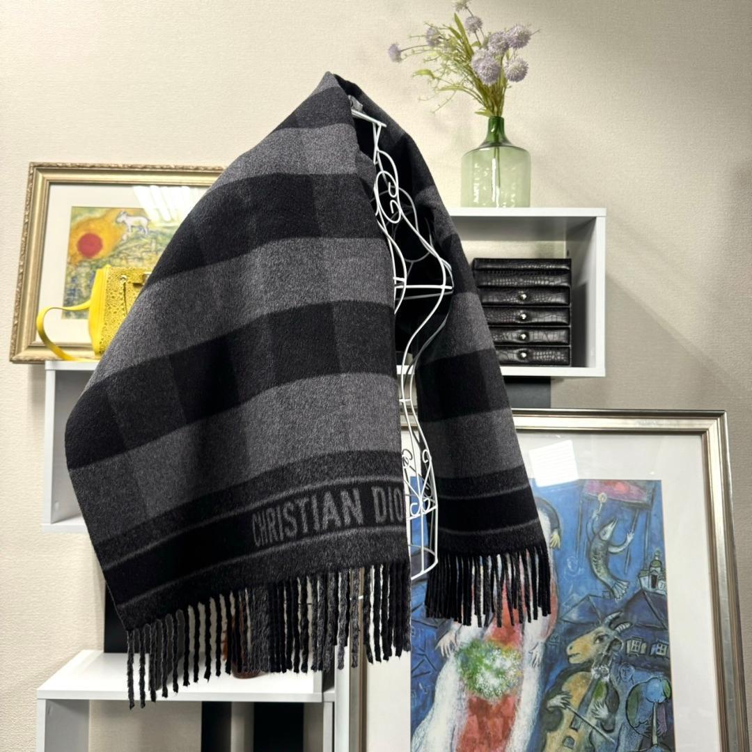 美品 Christian Dior 20AW チェック ポンチョ マフラー