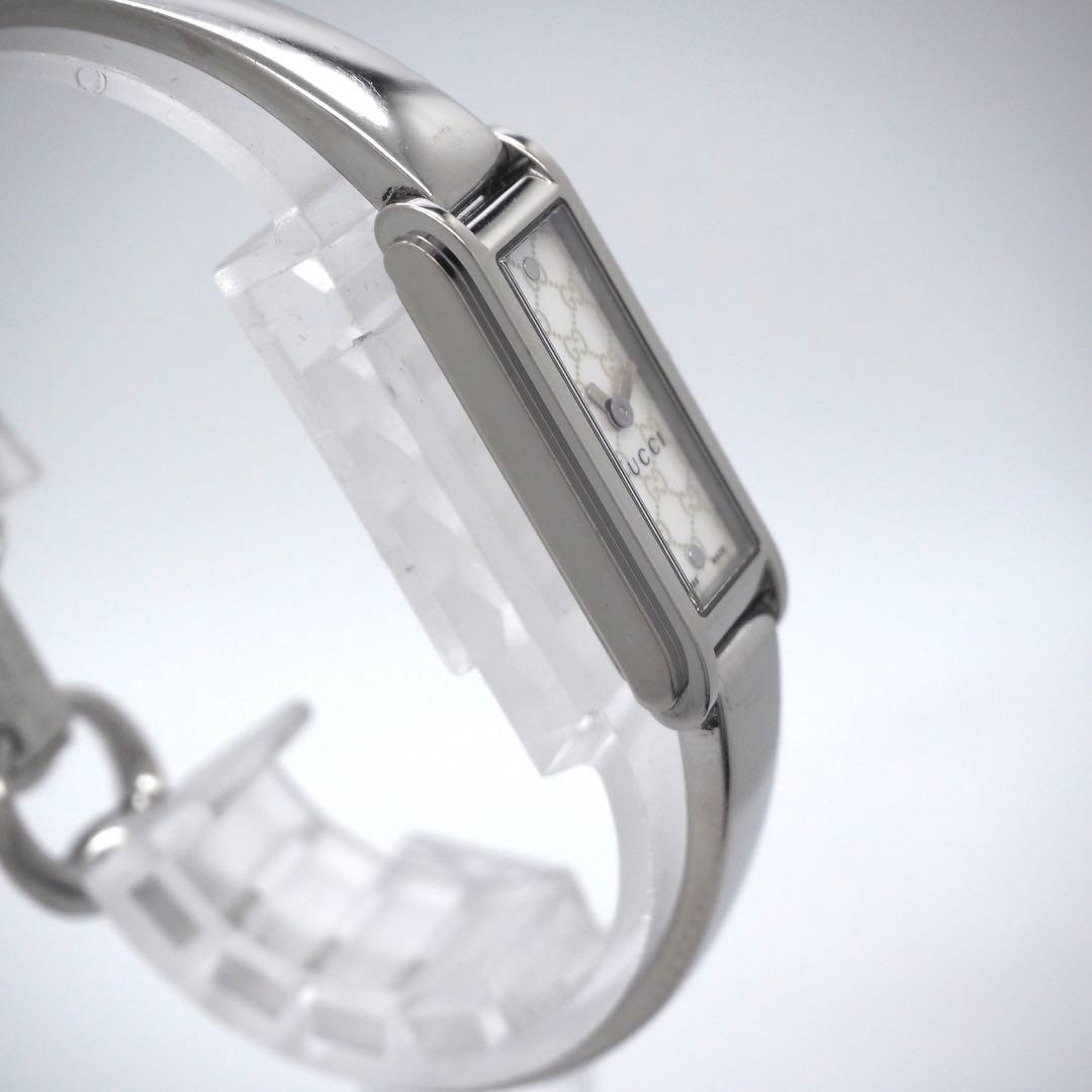 585 稼働 GUCCI 時計　レディース 109 ホワイトシェル バングル