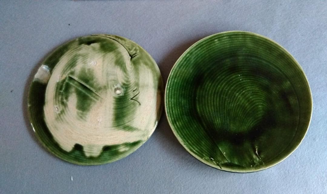 美濃焼の名工　大嶋久興　【子の日窯】　　織部　希少美品　中皿　5枚セット