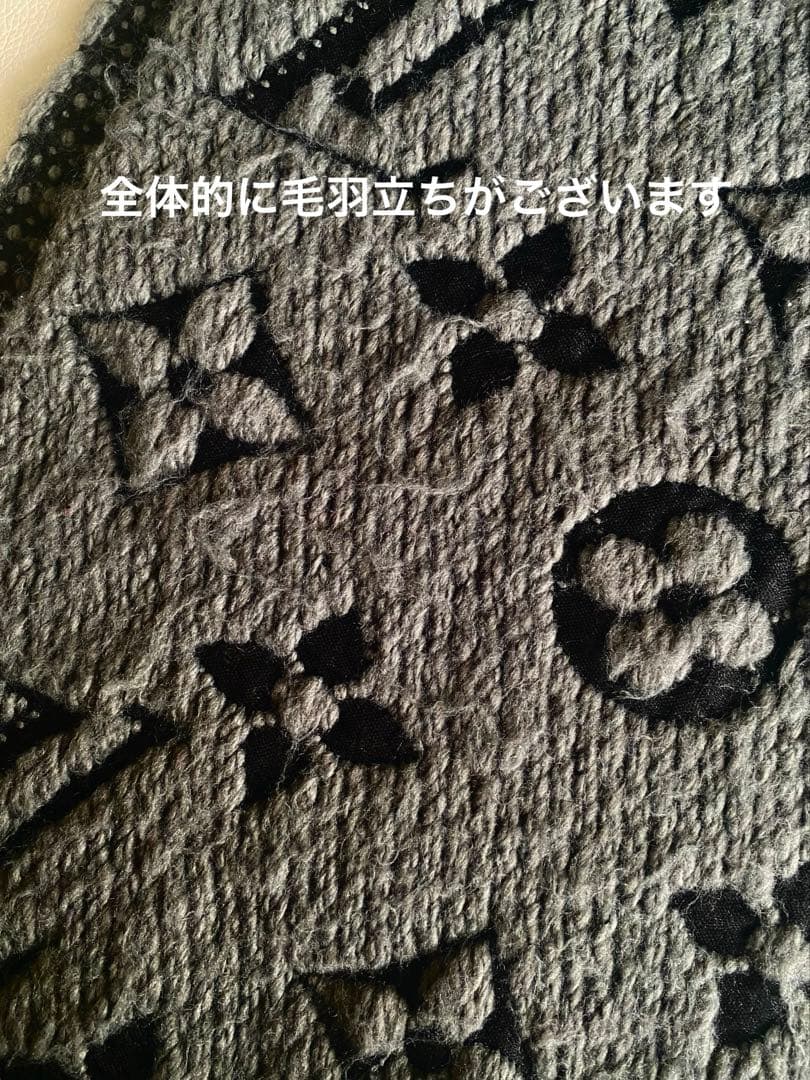 【中古品】ルイ・ヴィトン エシャルプ ロゴ マニア モノグラム マフラー グレー