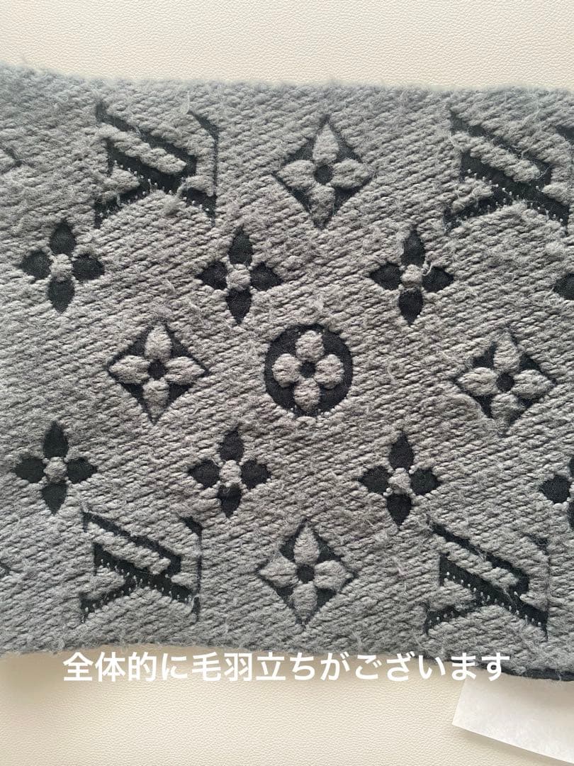 【中古品】ルイ・ヴィトン エシャルプ ロゴ マニア モノグラム マフラー グレー