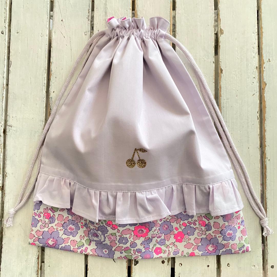 Shelly様⭐︎リバティプリント使用×さくらんぼワッペンレッスンバッグ他オーダー