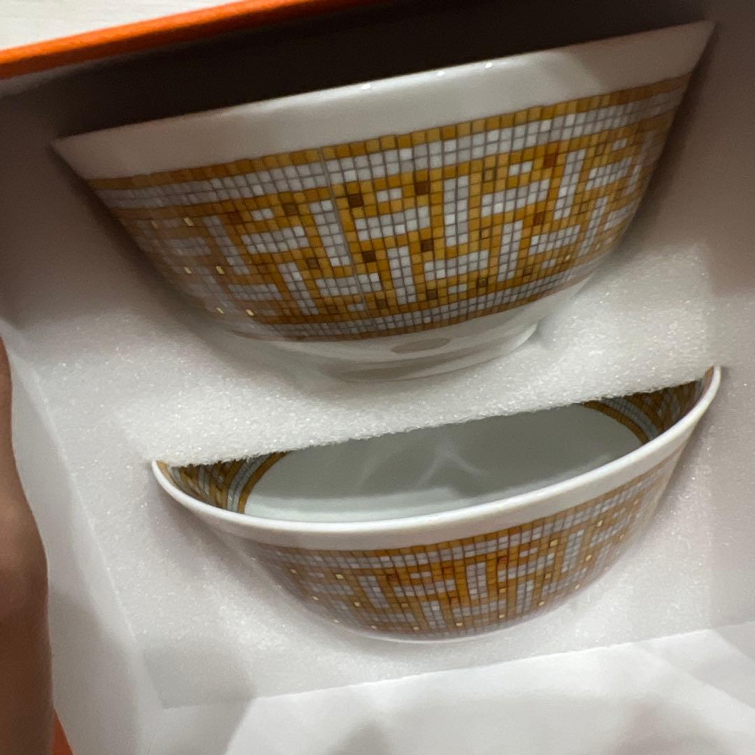 新品★エルメス モザイク24 ゴールド ライスボウル　茶碗4個（2個✖️2セット）