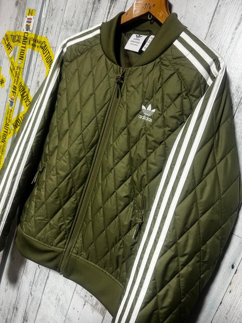adidas キルティングジャケット カーキ Lサイズ 松本人志 新品未使用