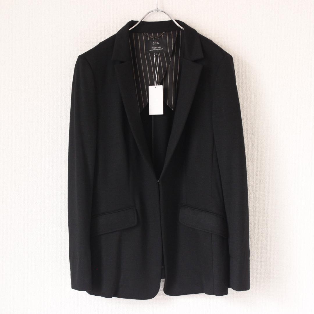 【新品タグ付き】23区 テーラードジャケット 4L ブラック ウール