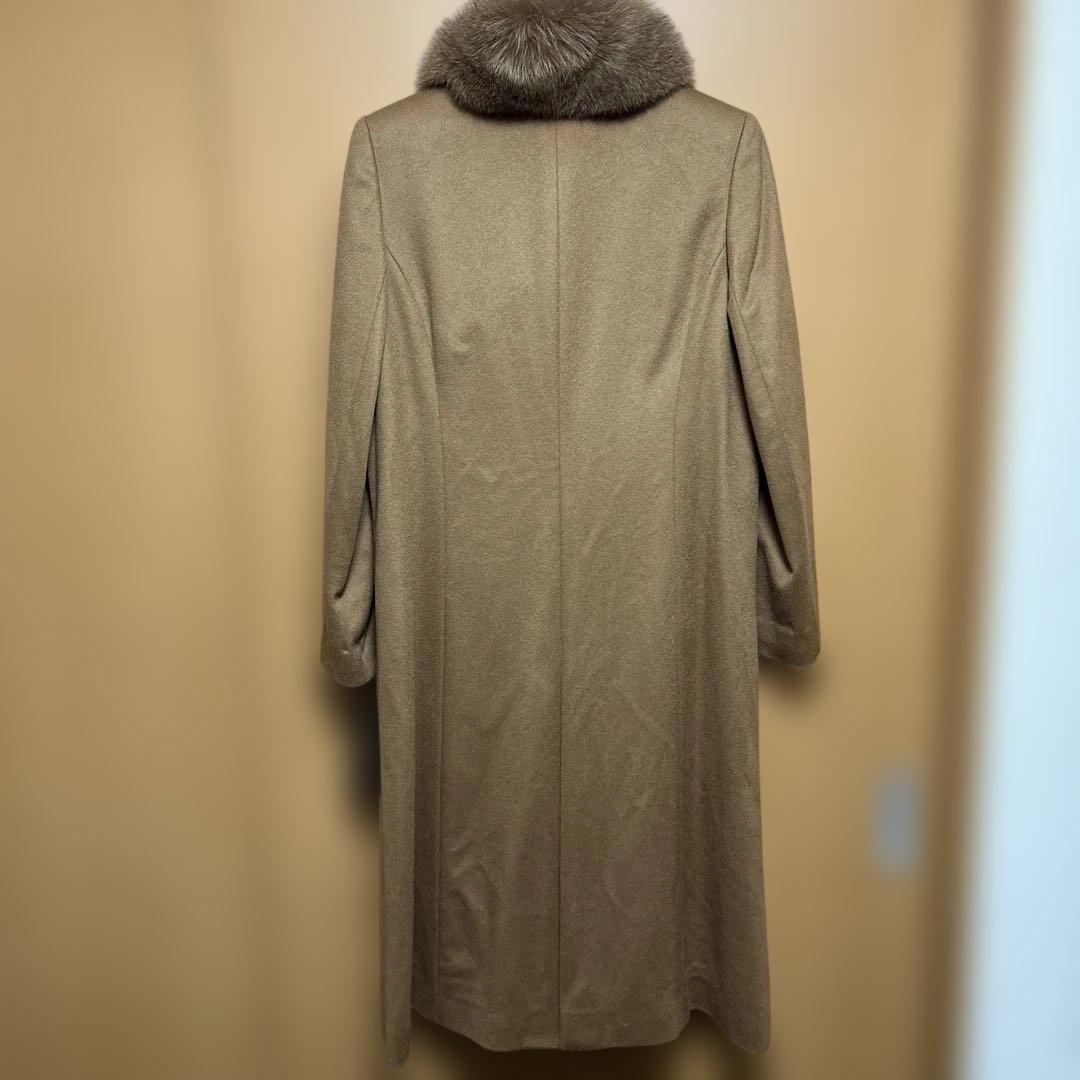 新品未使用　カシミア　100% 三京商会　フォックスファー　コート　ベージュ