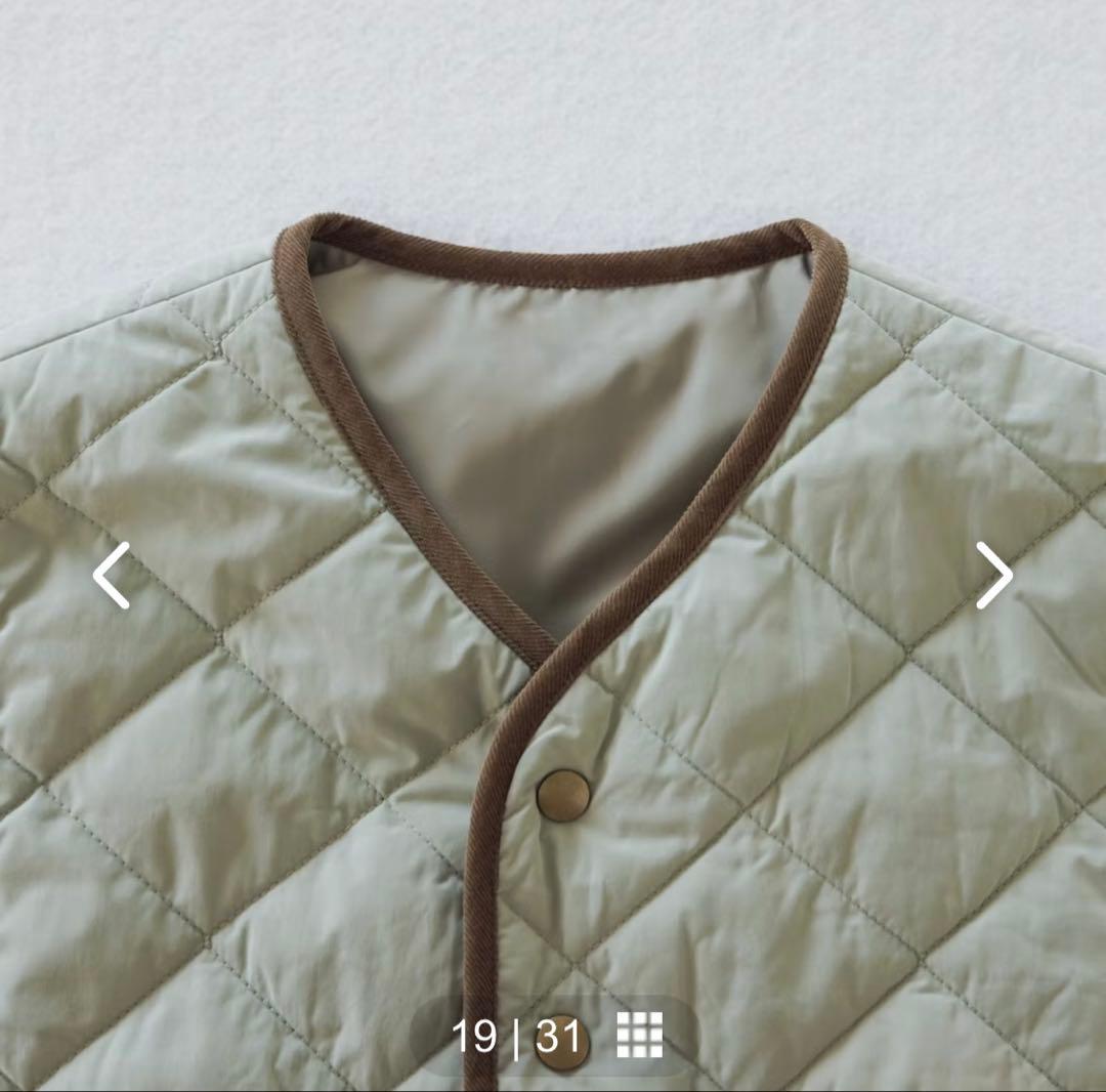 毎日着回したいキルティングベスト　よしいちひろさんコラボ　ライトカーキ　完売品