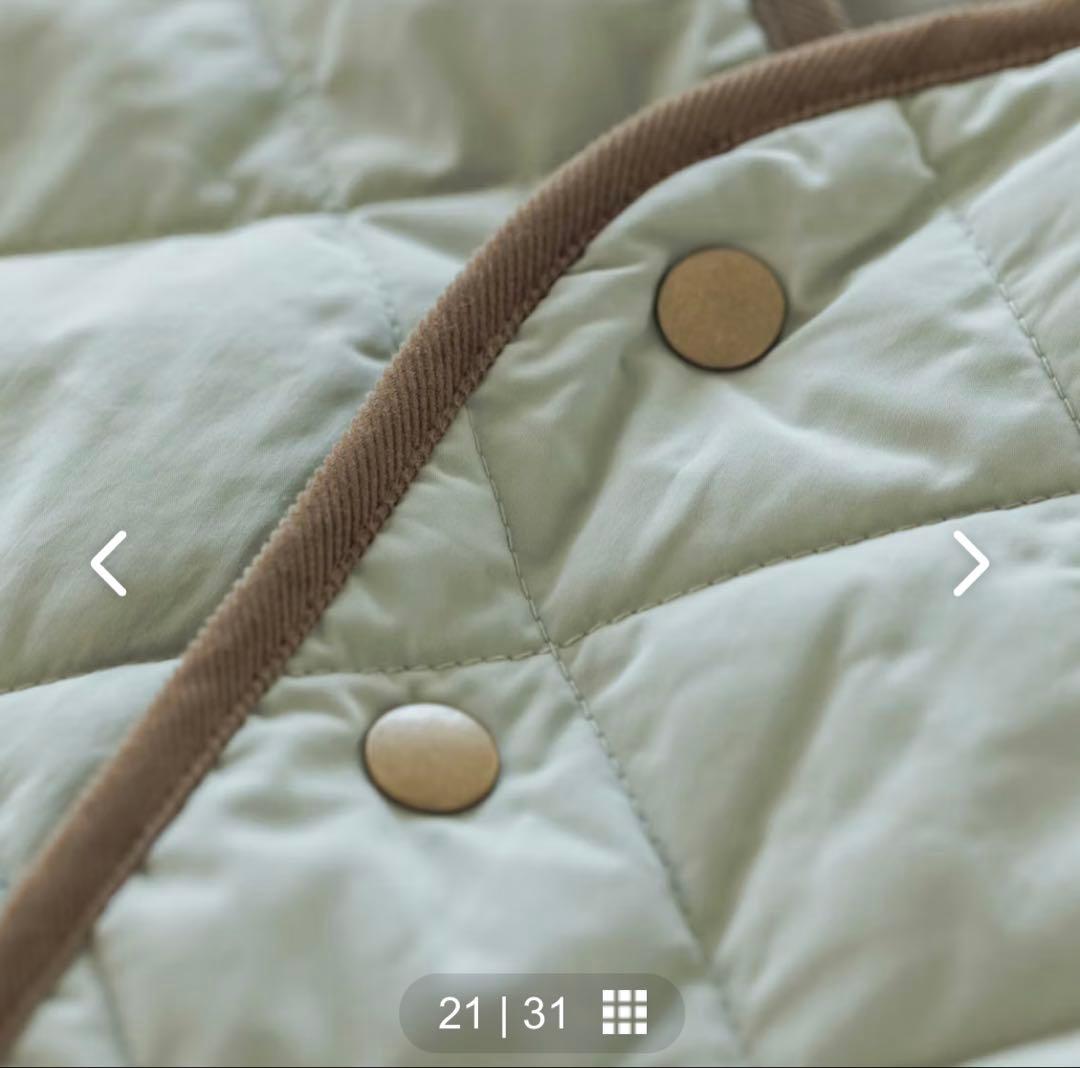 毎日着回したいキルティングベスト　よしいちひろさんコラボ　ライトカーキ　完売品