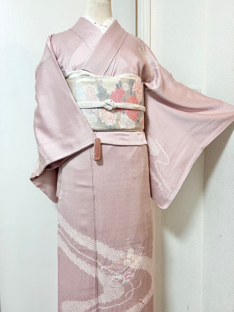 美品　未使用　しつけ糸付き　正絹訪問着　フルセット4点　卒業式　入学式　お宮参り