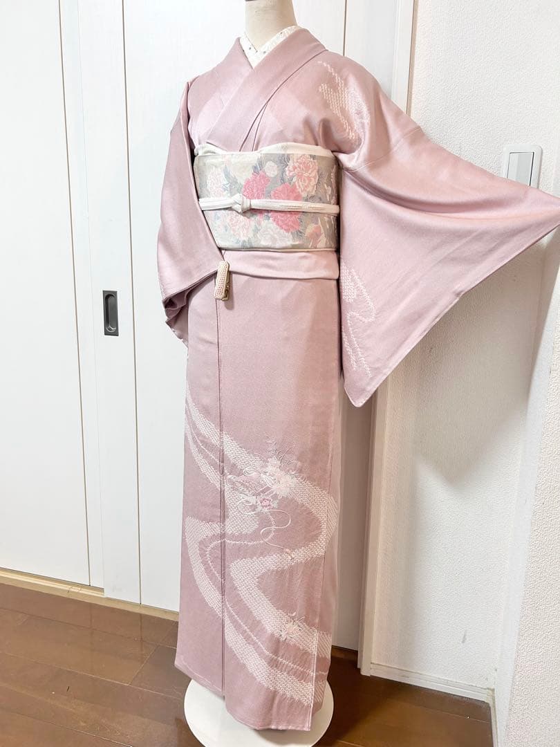 美品　未使用　しつけ糸付き　正絹訪問着　フルセット4点　卒業式　入学式　お宮参り