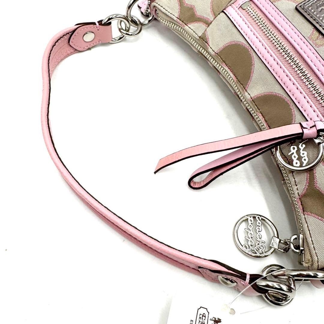 未使用保管品 COACH 2way バッグ ポピー シグネチャー ピンク