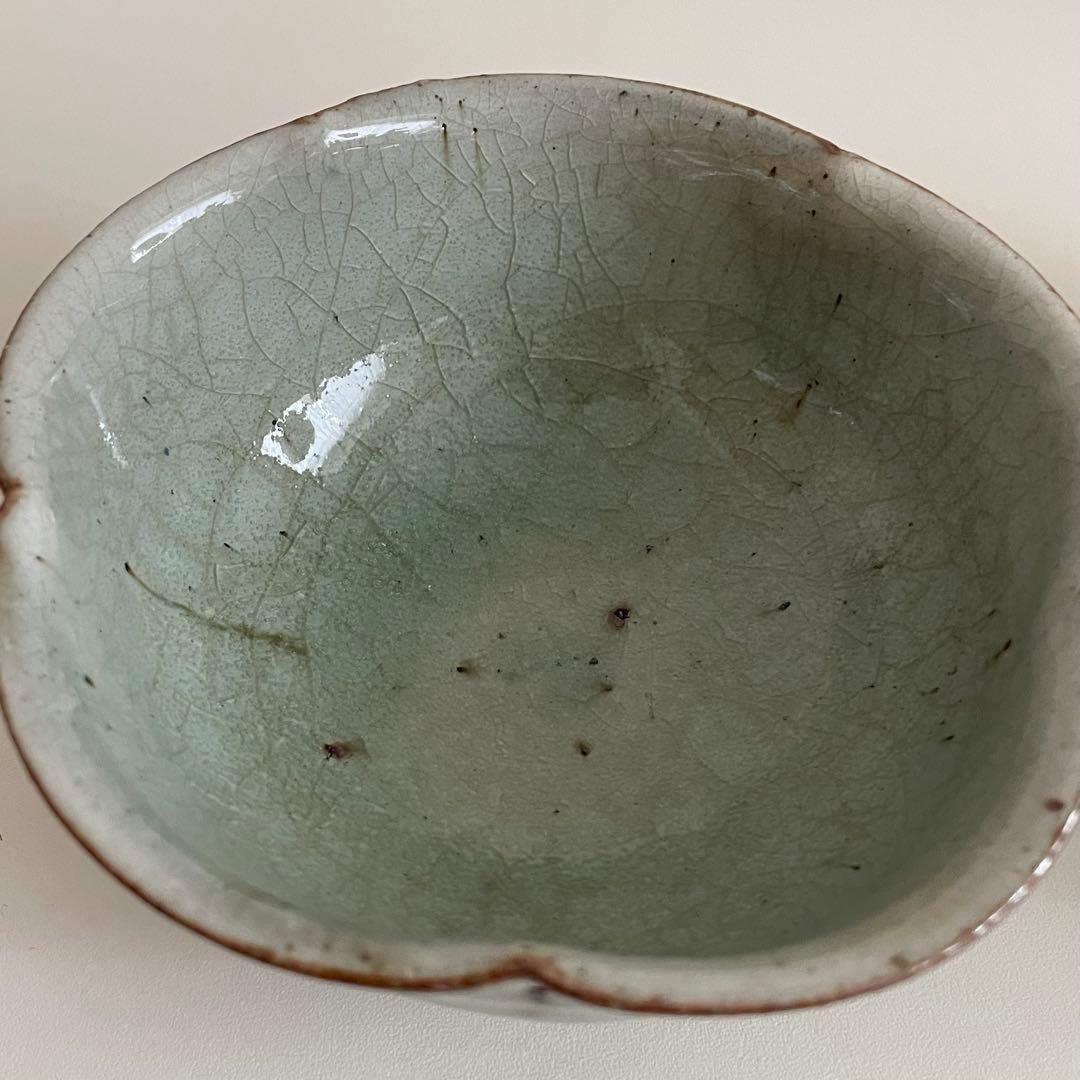 川口武亮　緑灰輪花小鉢　2個セット