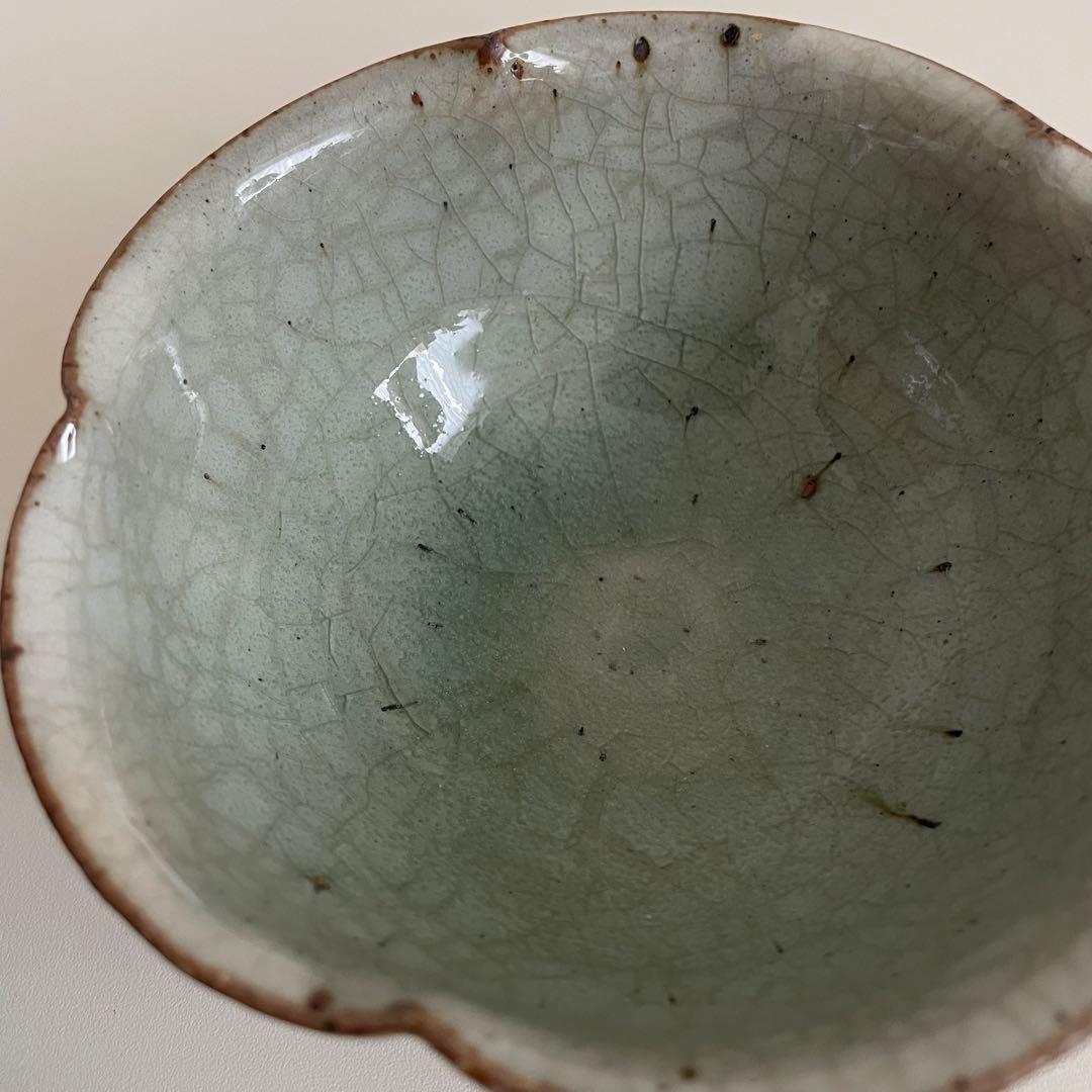 川口武亮　緑灰輪花小鉢　2個セット