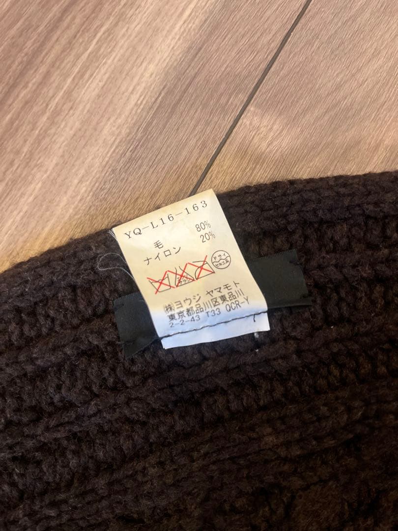 ワイズマフラー　Y's 袖つきマフラー ダークブラウン ニットマフラー