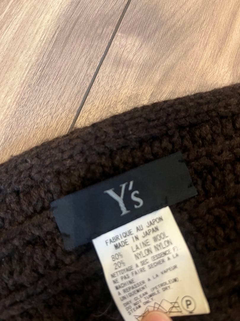 ワイズマフラー　Y's 袖つきマフラー ダークブラウン ニットマフラー