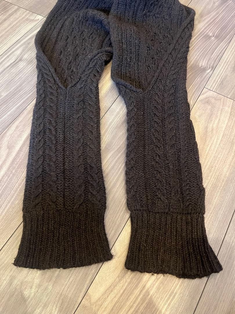 ワイズマフラー　Y's 袖つきマフラー ダークブラウン ニットマフラー