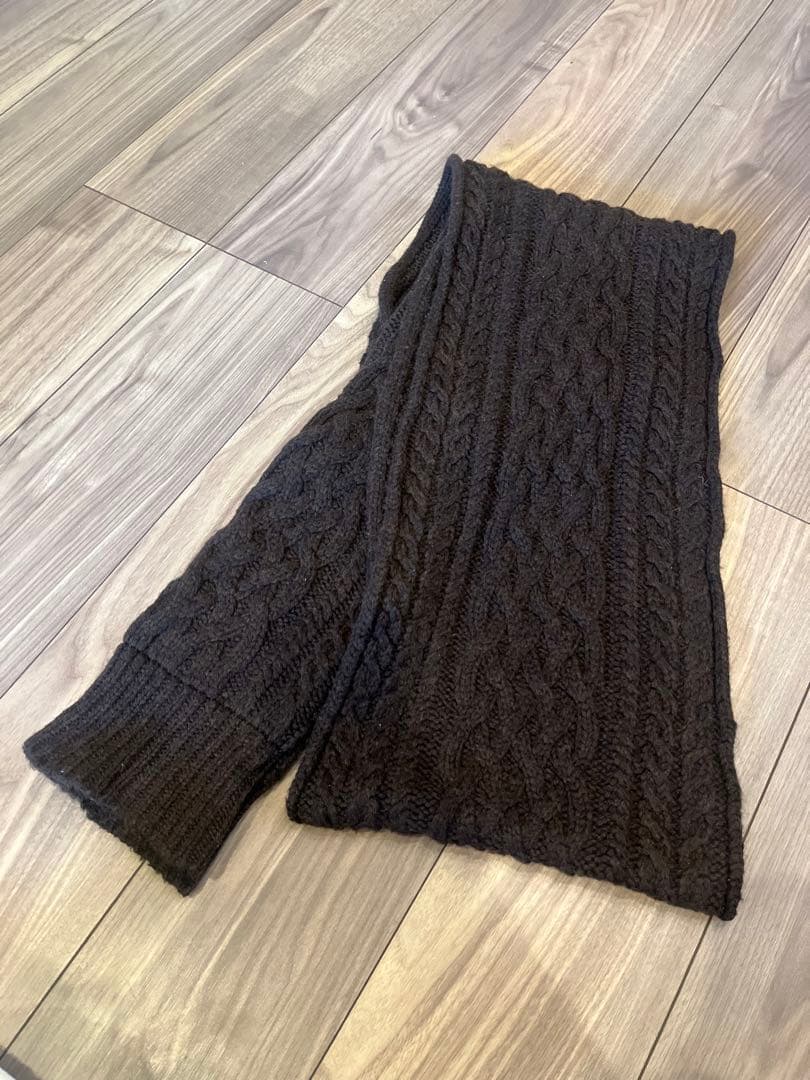 ワイズマフラー　Y's 袖つきマフラー ダークブラウン ニットマフラー