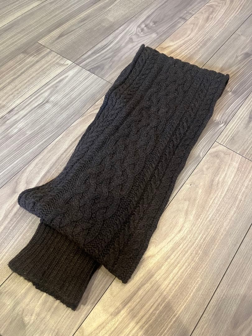 ワイズマフラー　Y's 袖つきマフラー ダークブラウン ニットマフラー