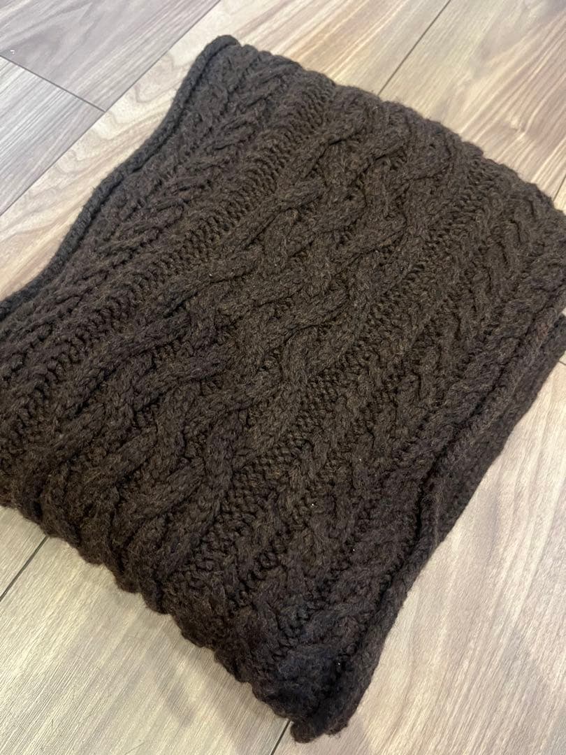 ワイズマフラー　Y's 袖つきマフラー ダークブラウン ニットマフラー