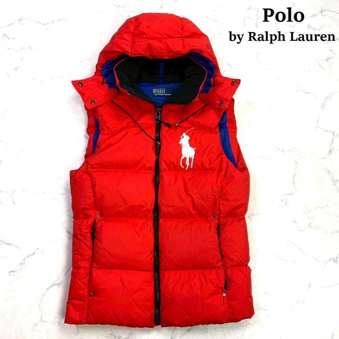 ポロラルフローレン ダウンベスト ビッグポニー刺繍 レッド XS　E021