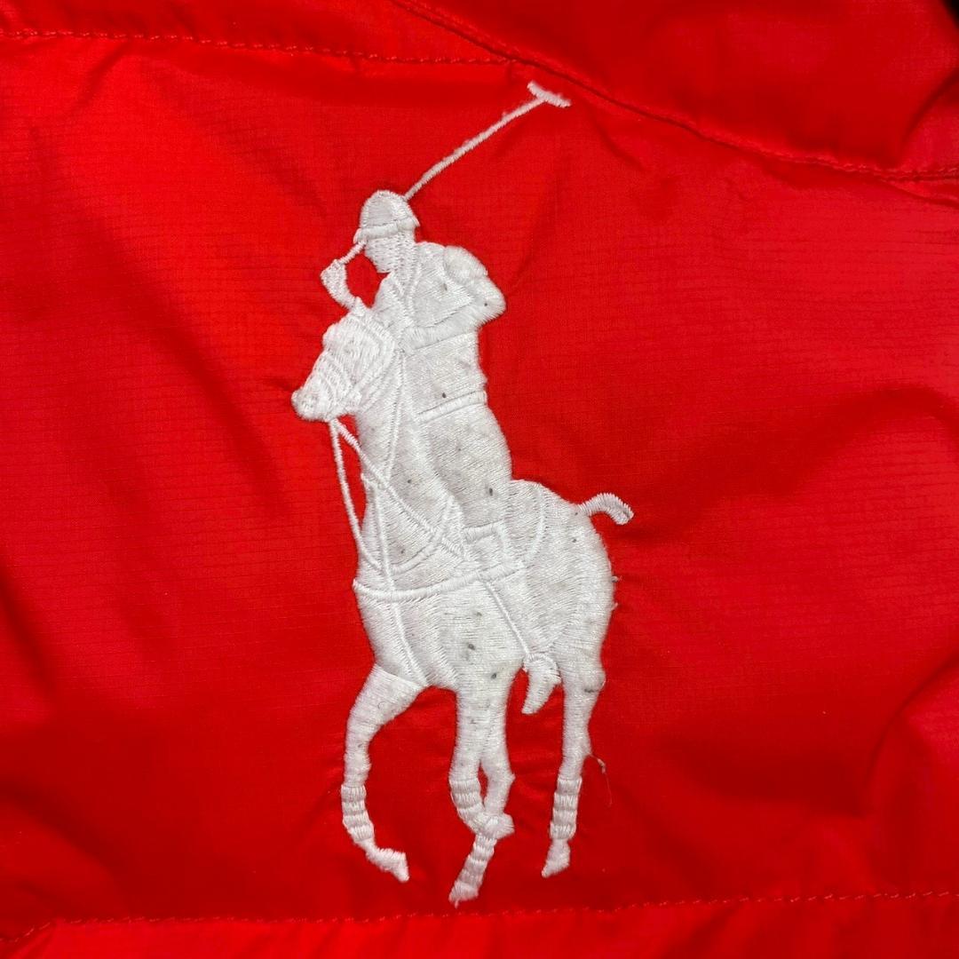 ポロラルフローレン ダウンベスト ビッグポニー刺繍 レッド XS　E021