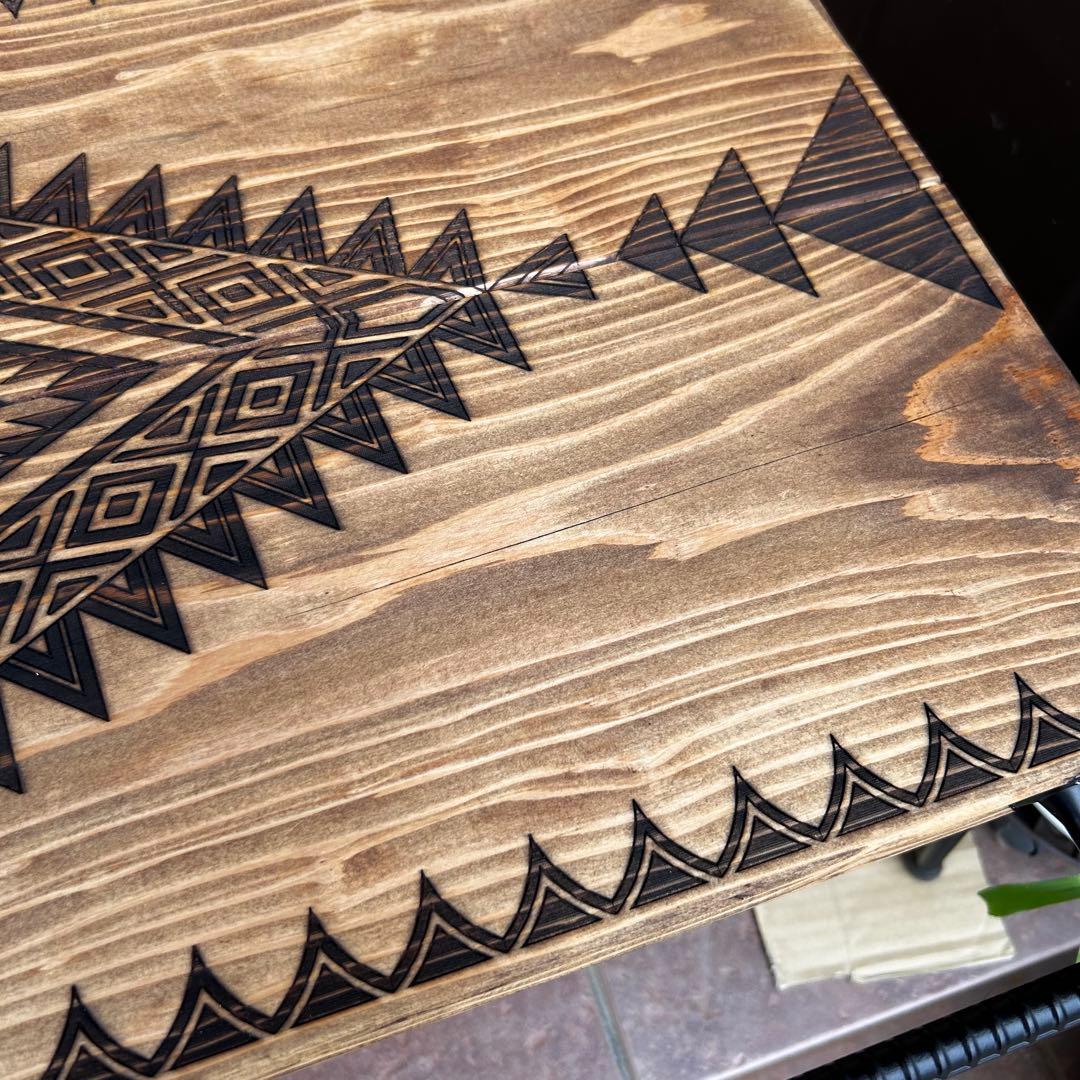 No.559 アイアンローテーブル オルテガテーブル　ネイティブ柄