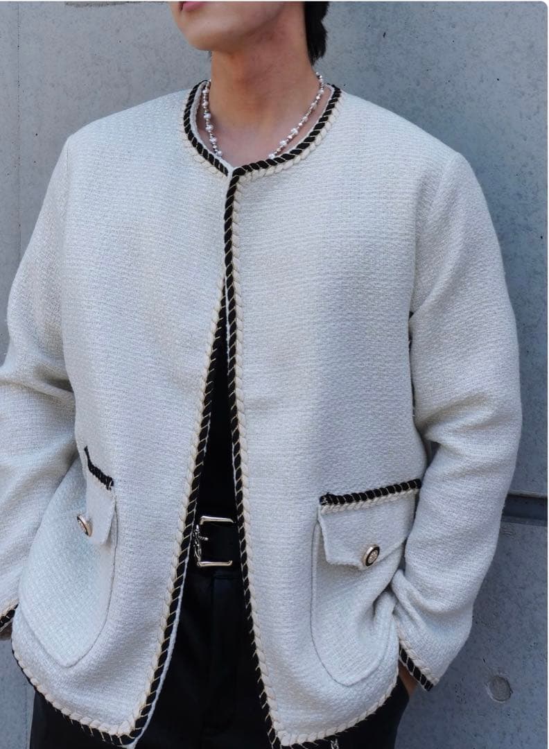 【ALUDE SELECT】 tweed jacket white