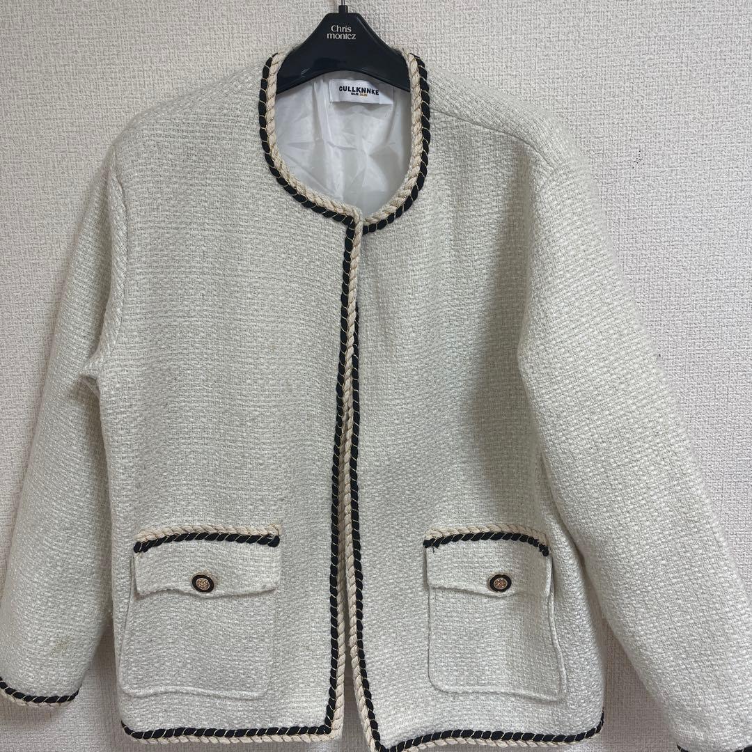 【ALUDE SELECT】 tweed jacket white