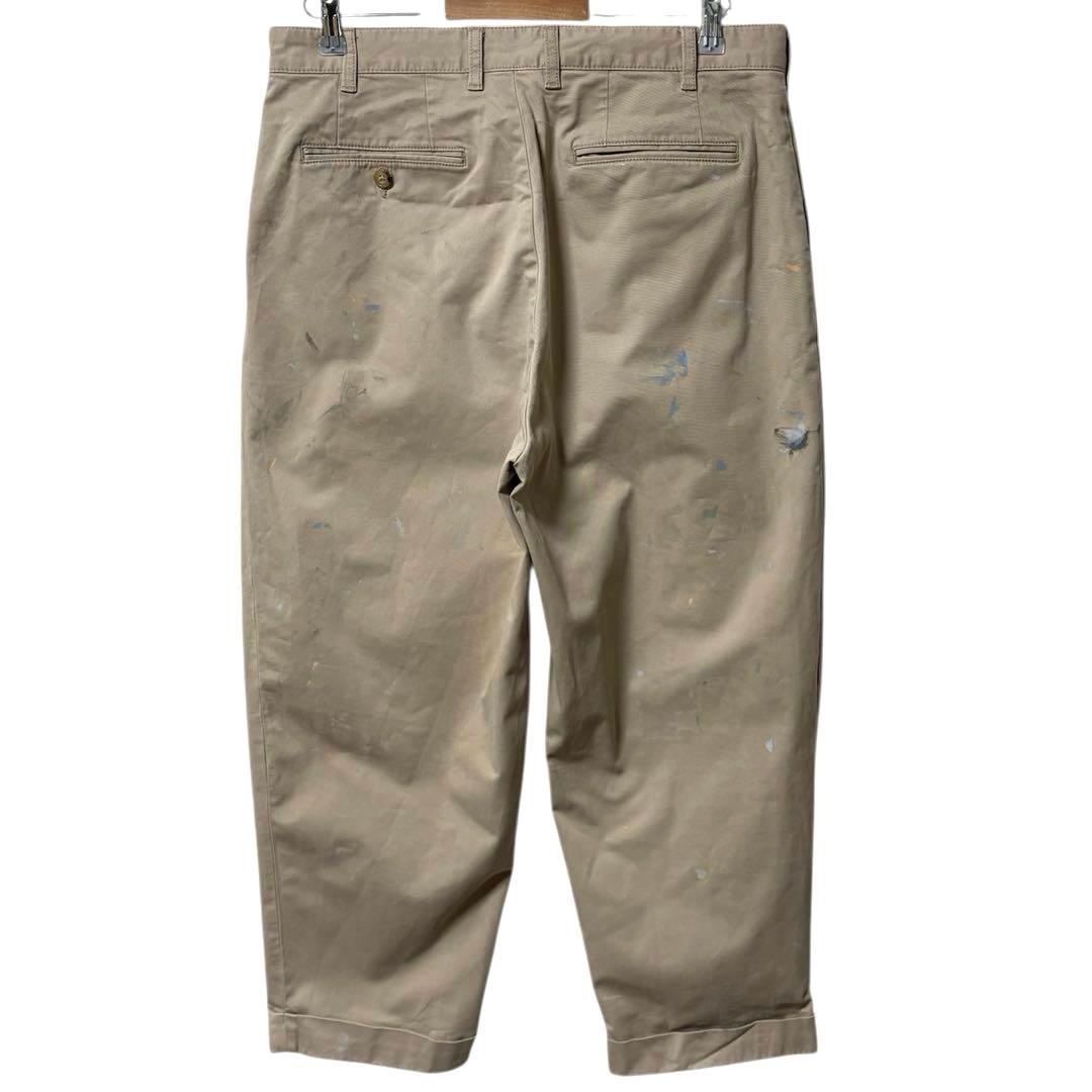 BEAMS+ 2プリーツチノトラウザーズ ストレッチペンキ ペイント 一点物