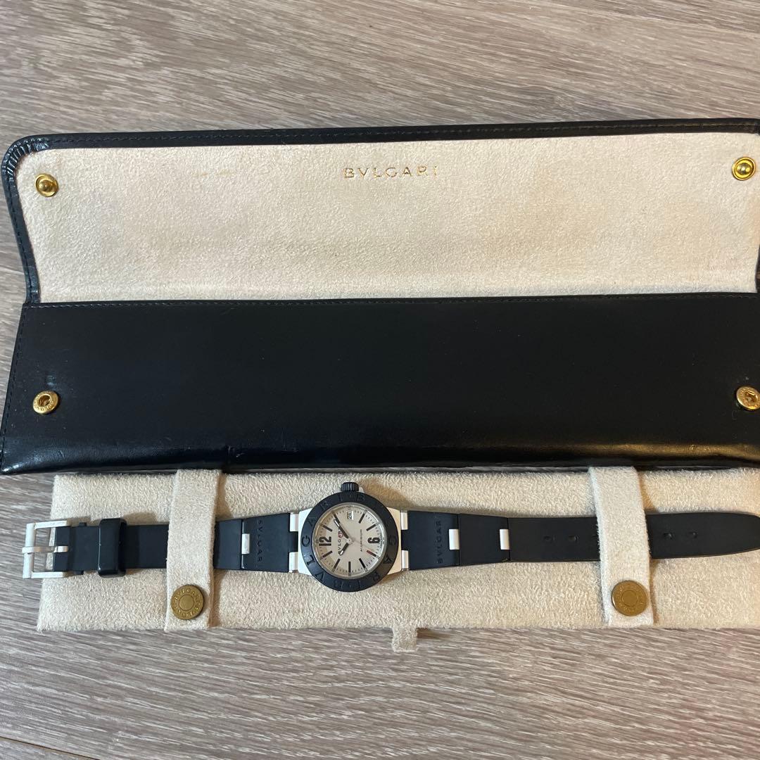 【不動】ブルガリ BVLGARI アルミニウム クォーツ レディースベルト