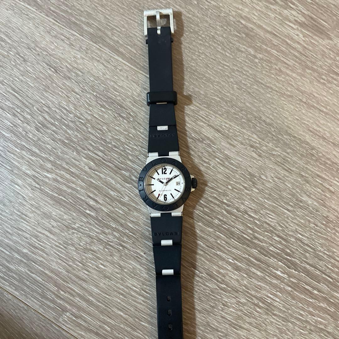 【不動】ブルガリ BVLGARI アルミニウム クォーツ レディースベルト