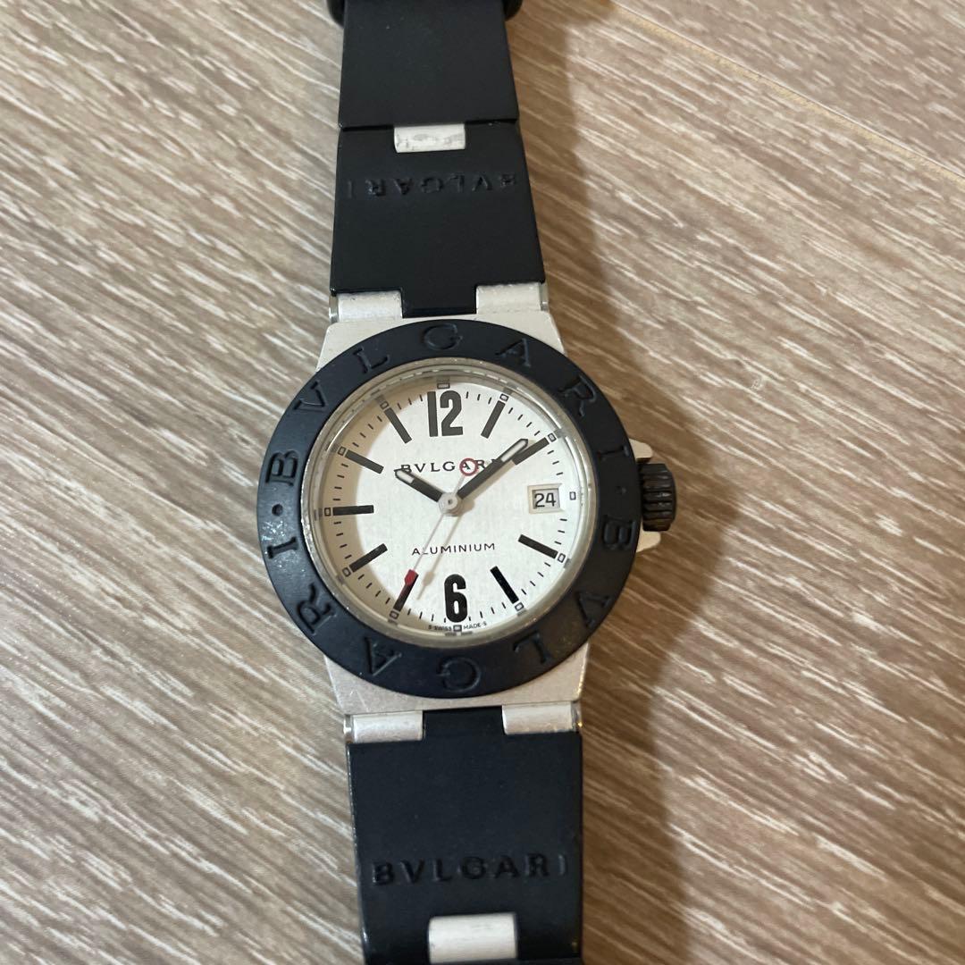【不動】ブルガリ BVLGARI アルミニウム クォーツ レディースベルト