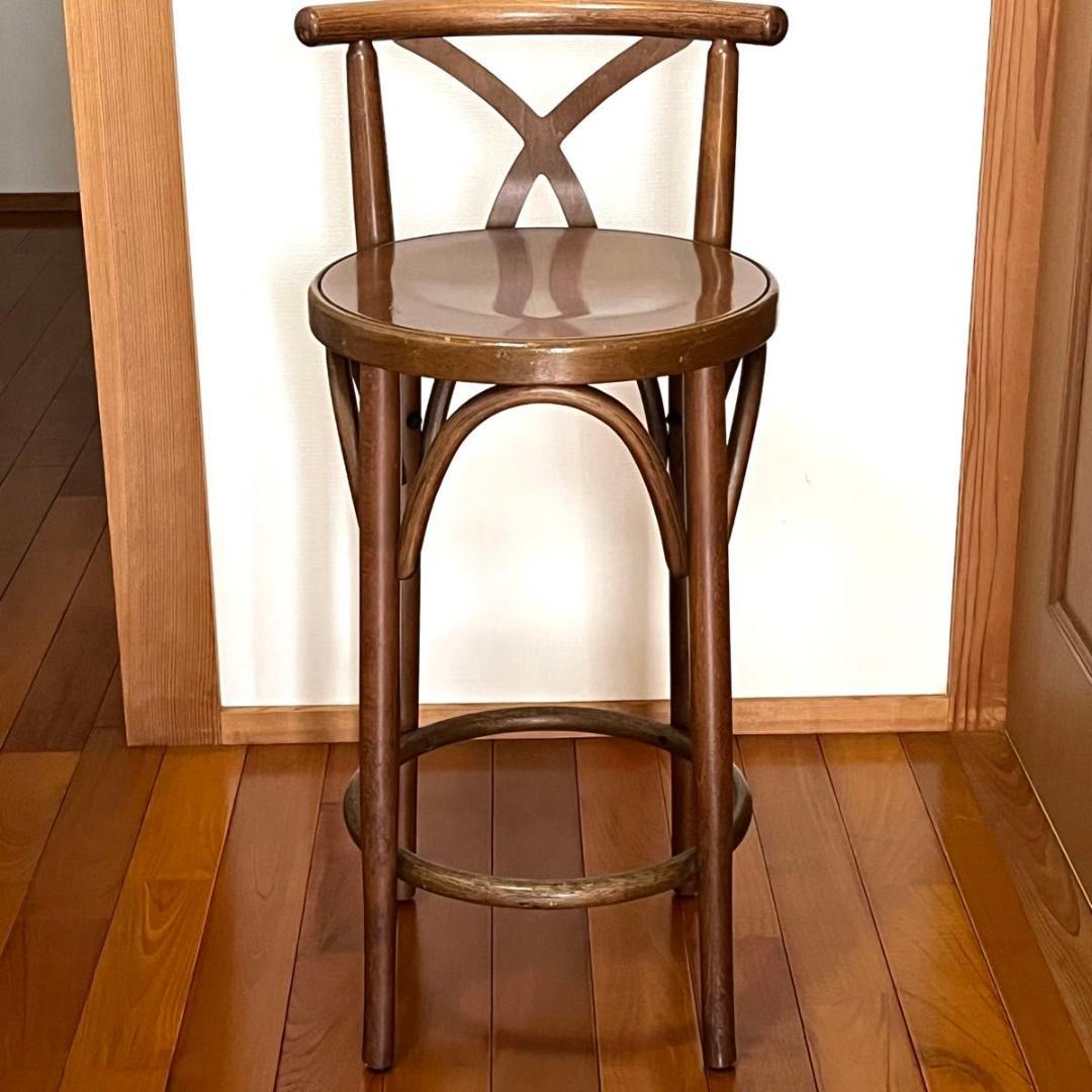 アダル ADAL ハイスツール カウンターチェア 木製 古道具 椅子 二脚セット