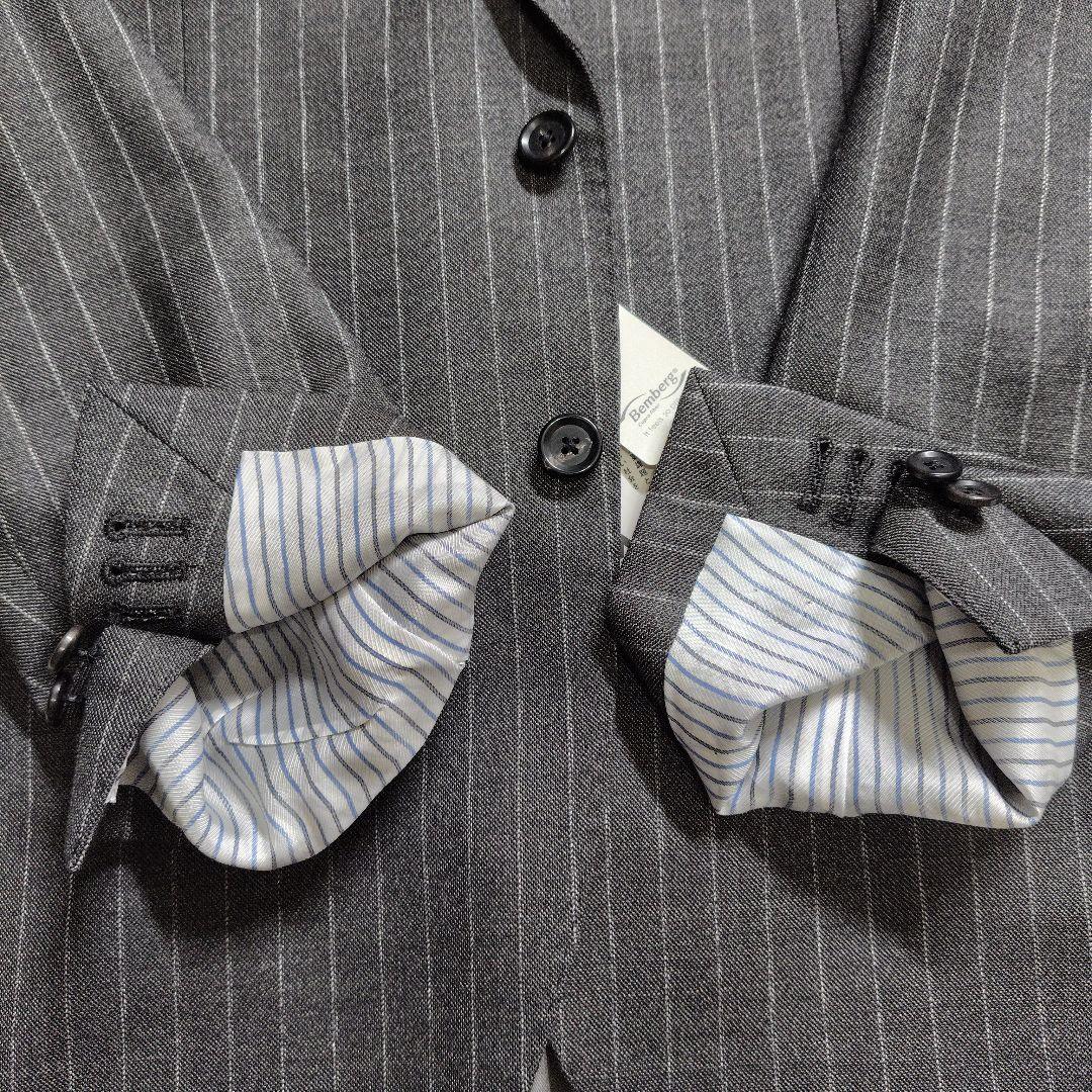 新品　現行　ヒルトン　セットアップ　スーツ　ストライプ　ワンポイント　シルク　L