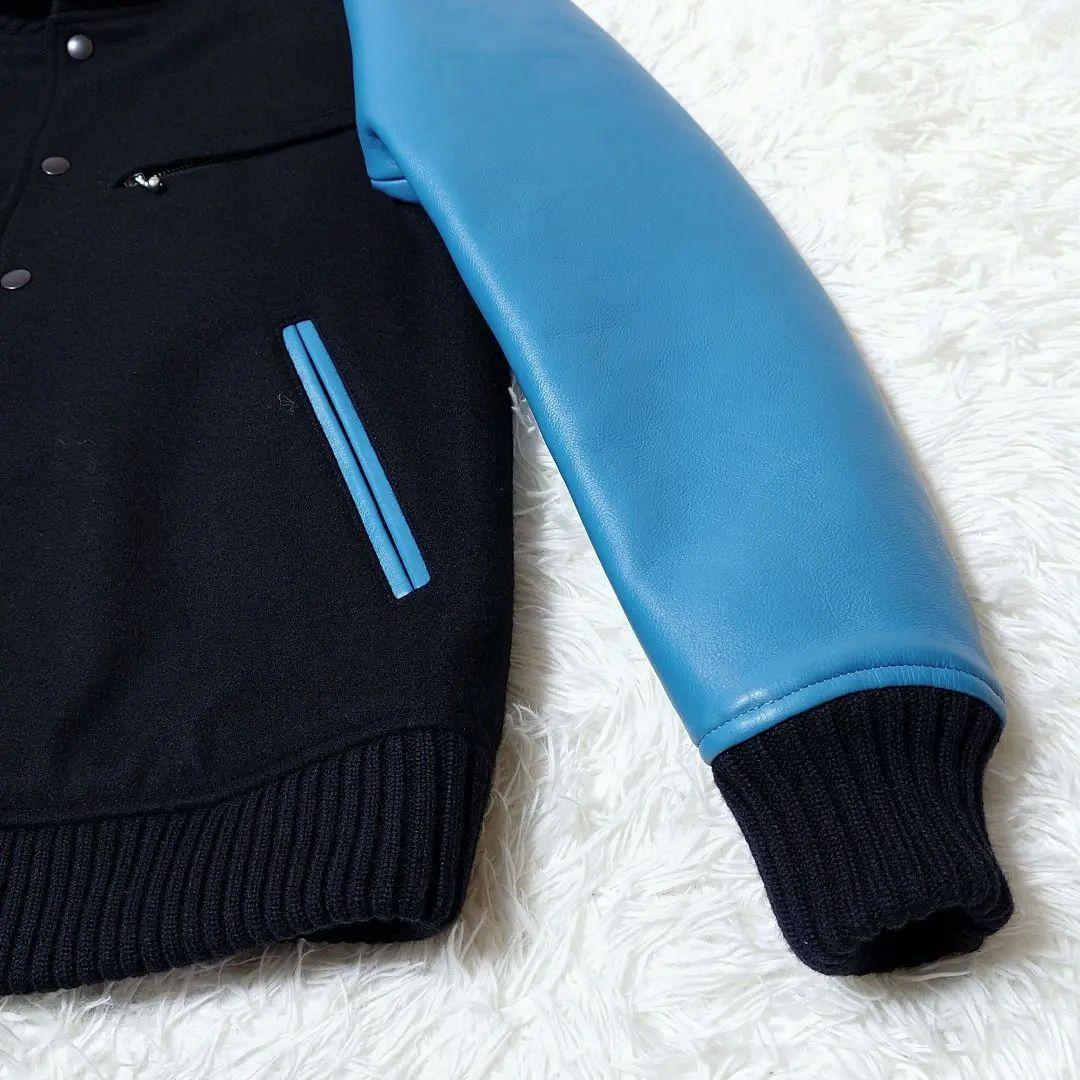 ☆新品☆ コードナンバーエイト【M】スタジャン 牛革 × ウール 黒 × 青