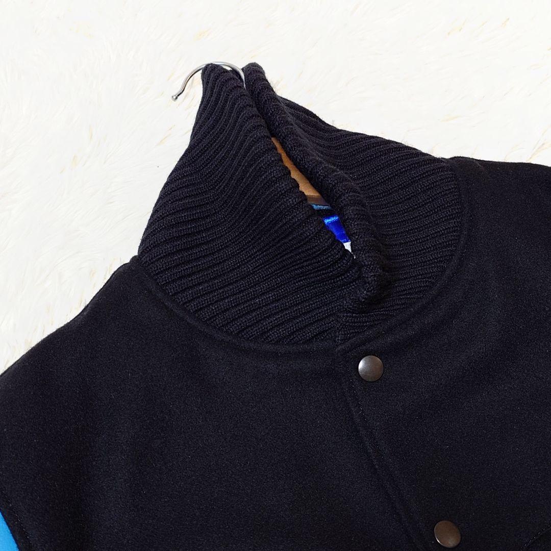 ☆新品☆ コードナンバーエイト【M】スタジャン 牛革 × ウール 黒 × 青