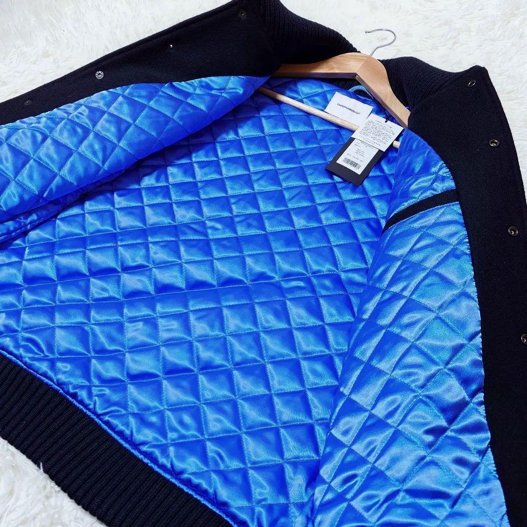 ☆新品☆ コードナンバーエイト【M】スタジャン 牛革 × ウール 黒 × 青