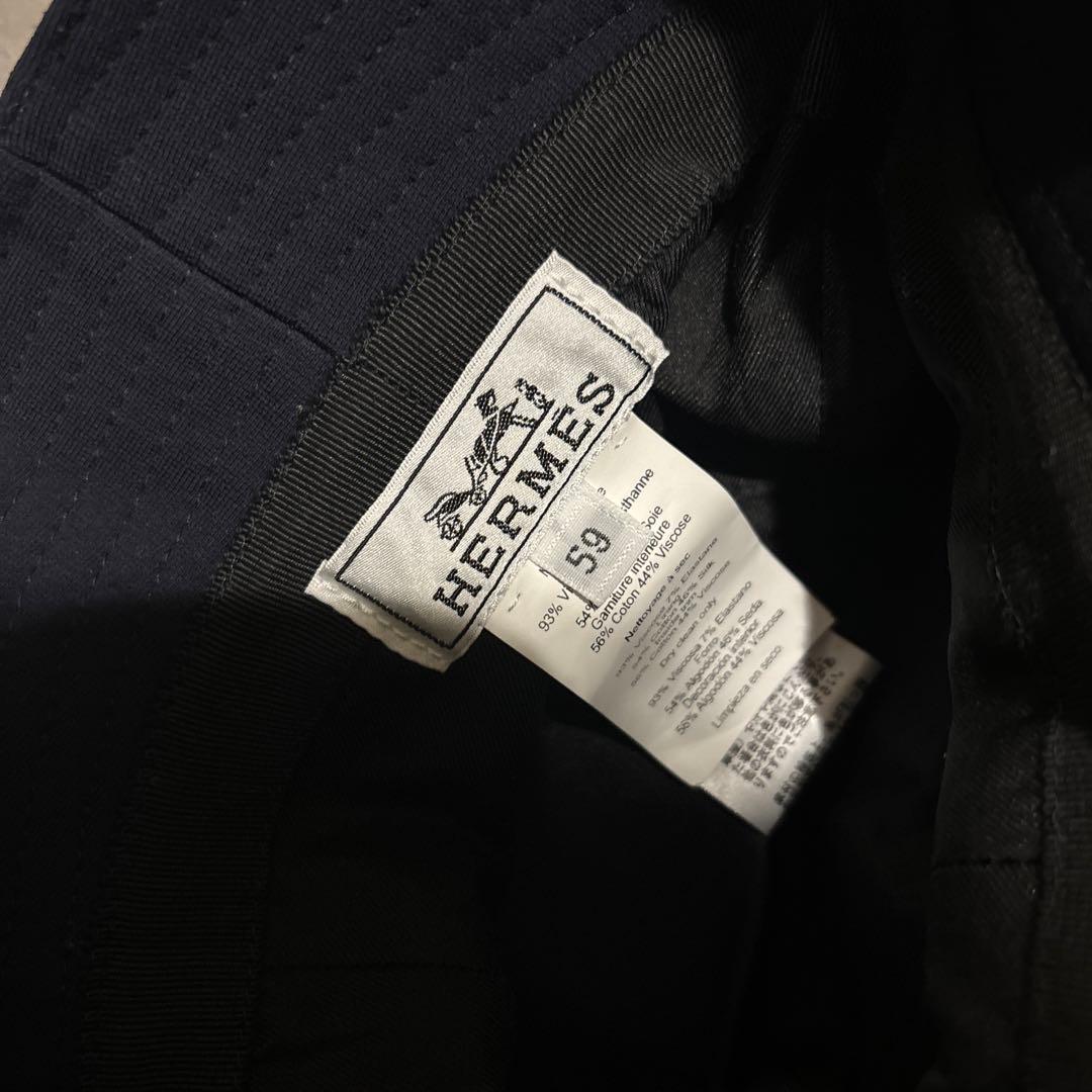 HERMES ネイビー バケットハット 59