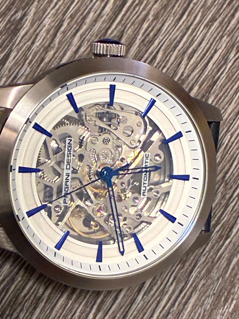 PAGANI DESIGN 高級自動巻腕時計 ブルー✖️シルバー