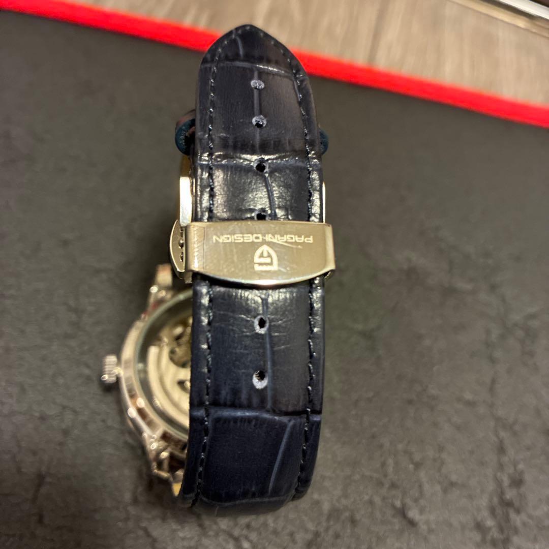 PAGANI DESIGN 高級自動巻腕時計 ブルー✖️シルバー