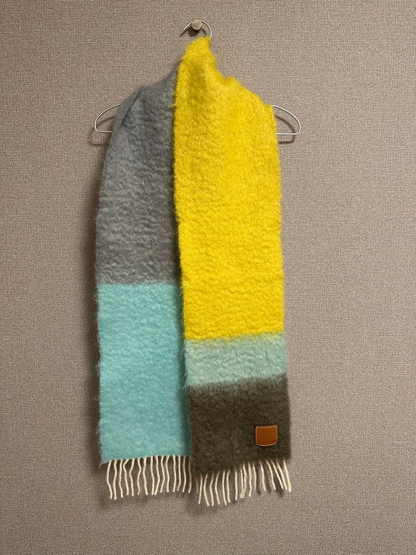 【美品】ロエベ　LOEWE モヘアウールマフラー　マルチカラー