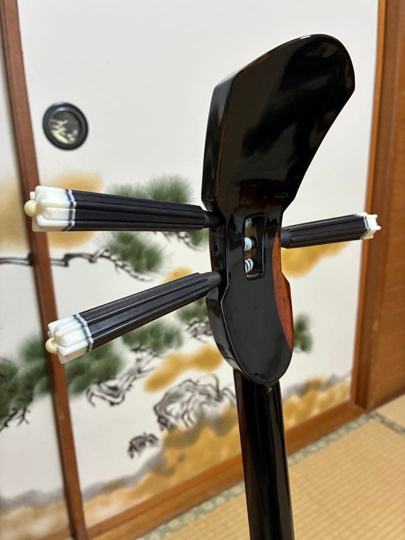 沖縄三線　島黒木！島クルチ！　本蛇皮一枚張り！⑤㉖