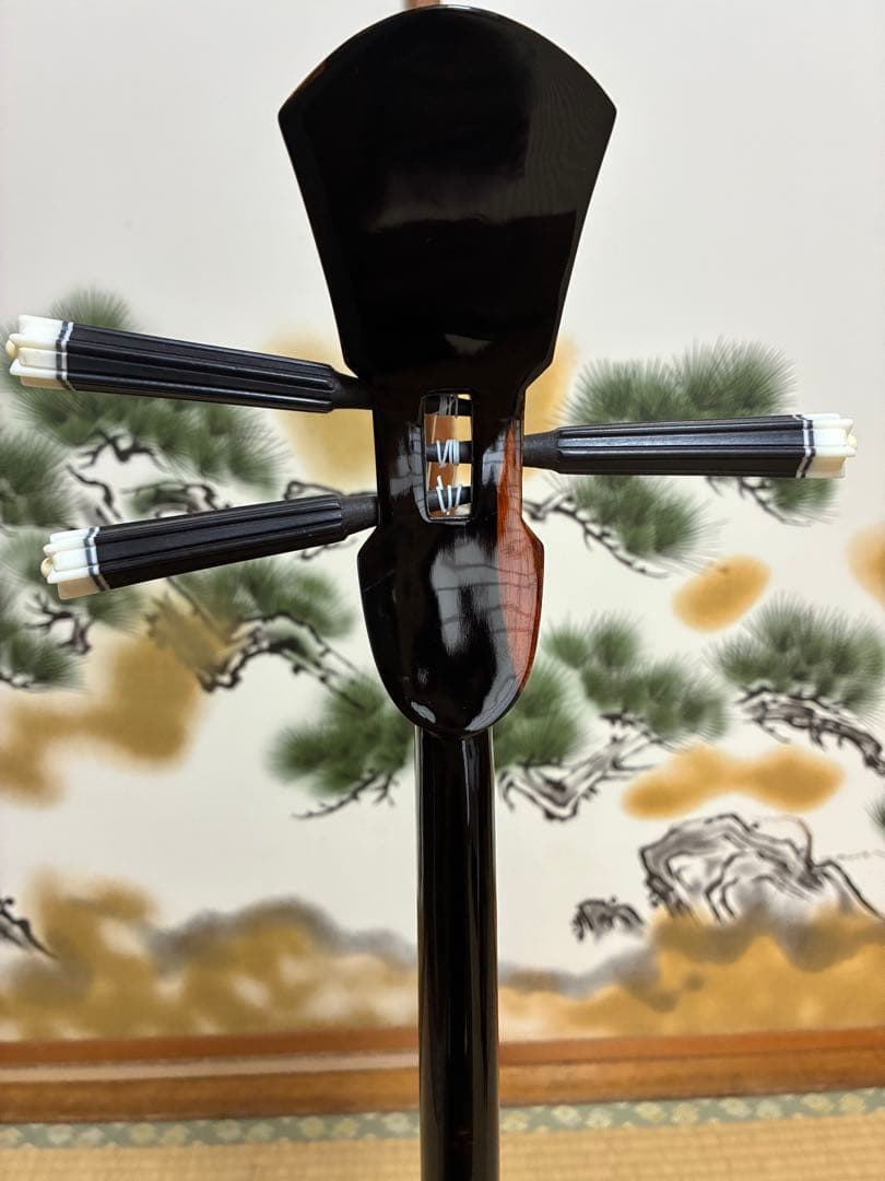 沖縄三線　島黒木！島クルチ！　本蛇皮一枚張り！⑤㉖