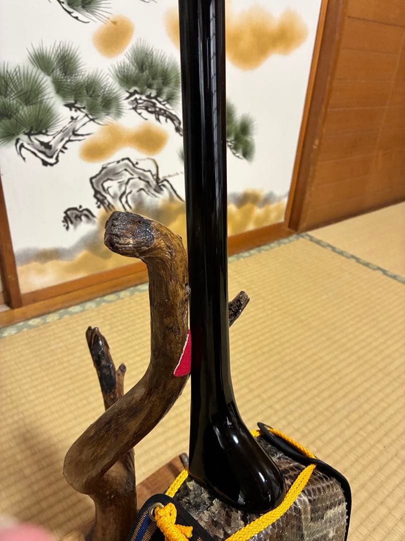 沖縄三線　島黒木！島クルチ！　本蛇皮一枚張り！⑤㉖