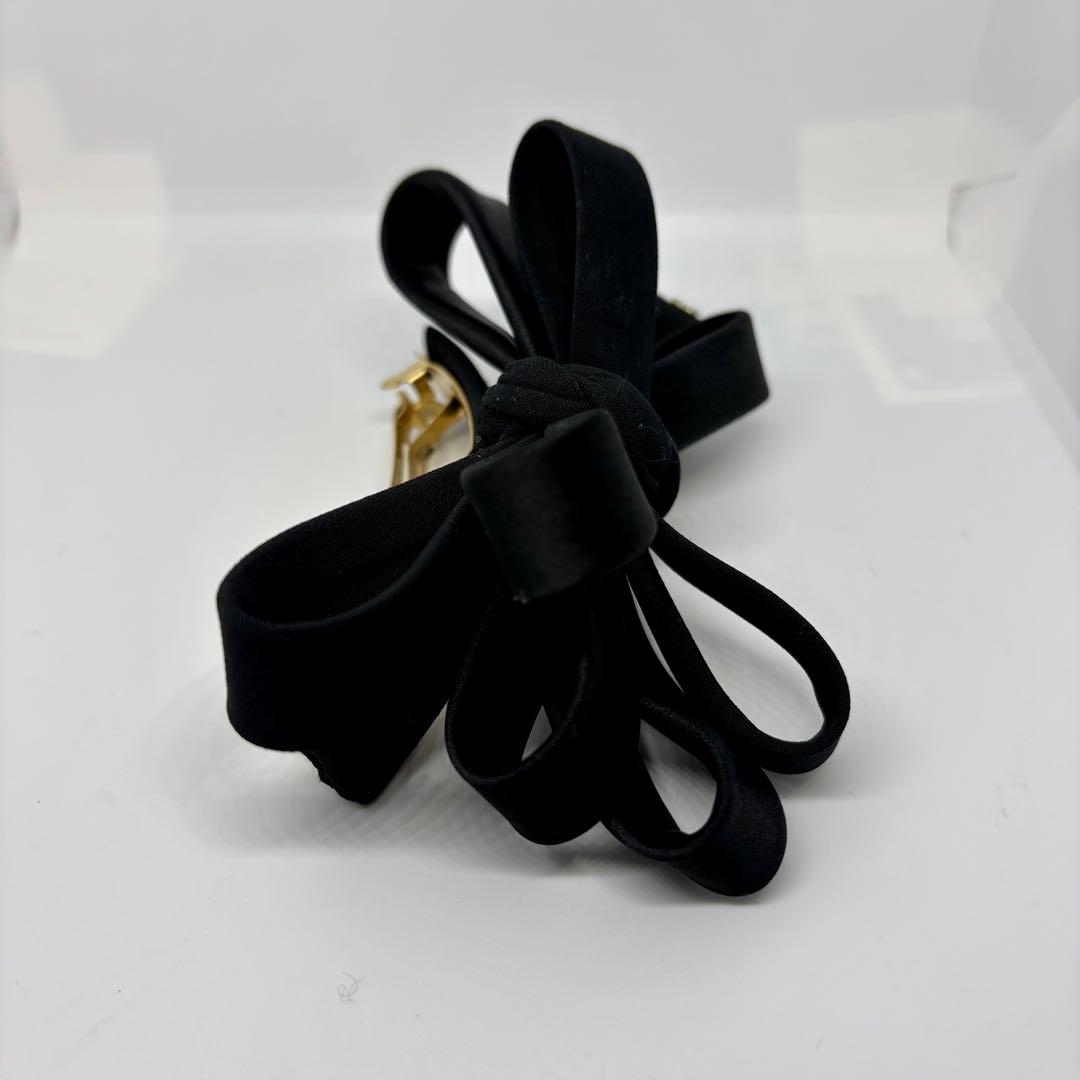 【良品】アレクサンドルドゥパリ バレッタ 重ねリボン 黒 ブラック