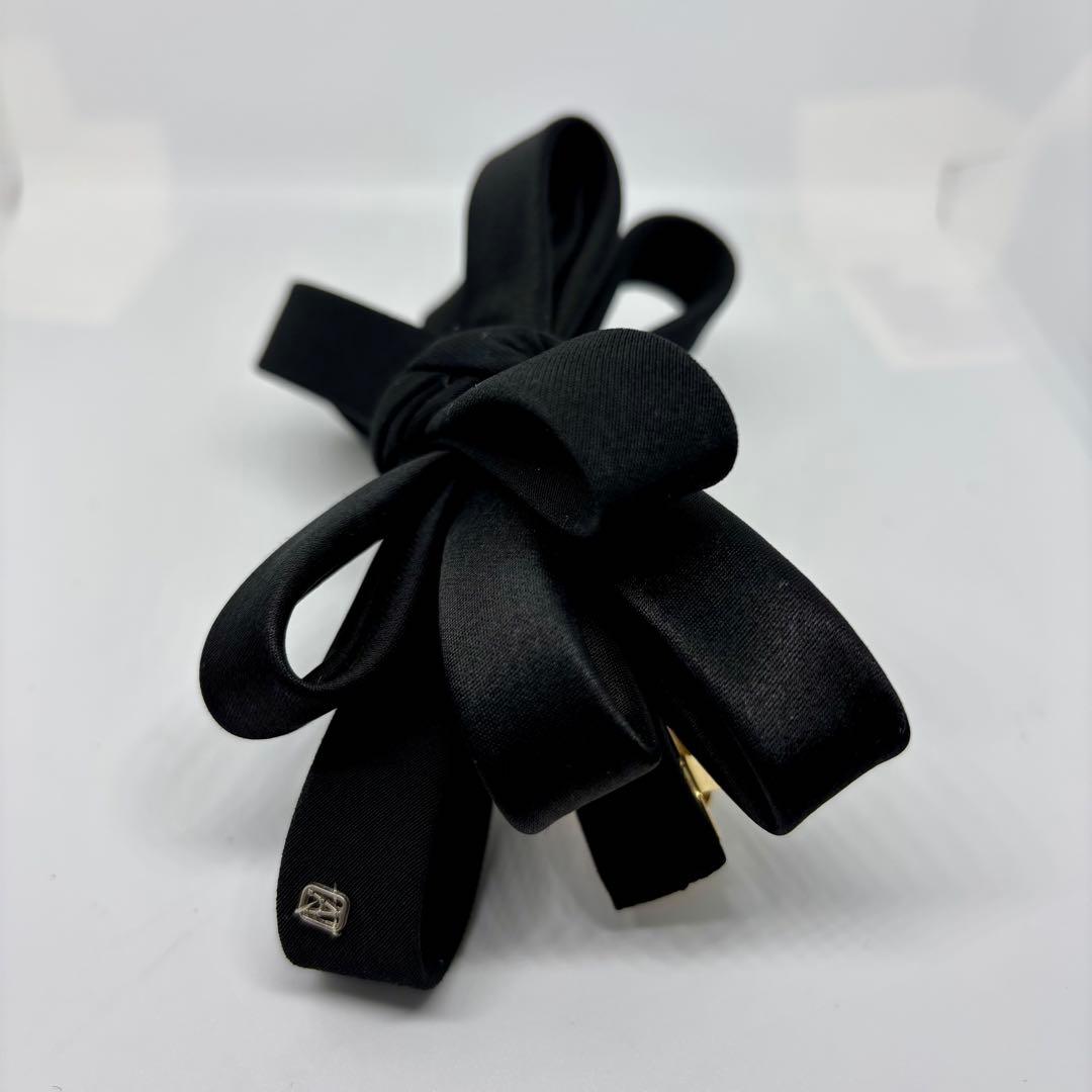 【良品】アレクサンドルドゥパリ バレッタ 重ねリボン 黒 ブラック