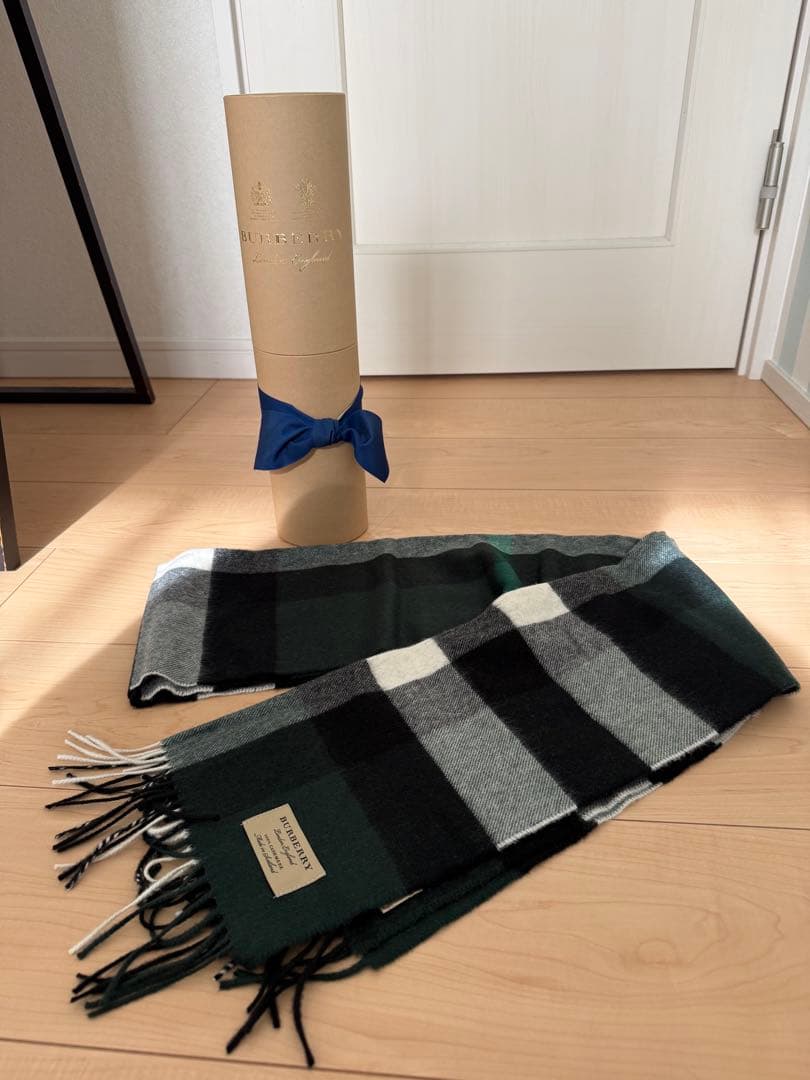 Burberry カシミヤ100%マフラー バーバリー スコットランド製