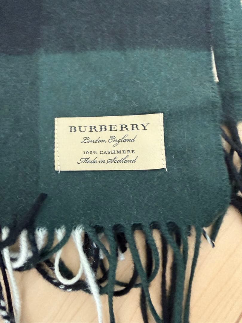 Burberry カシミヤ100%マフラー バーバリー スコットランド製